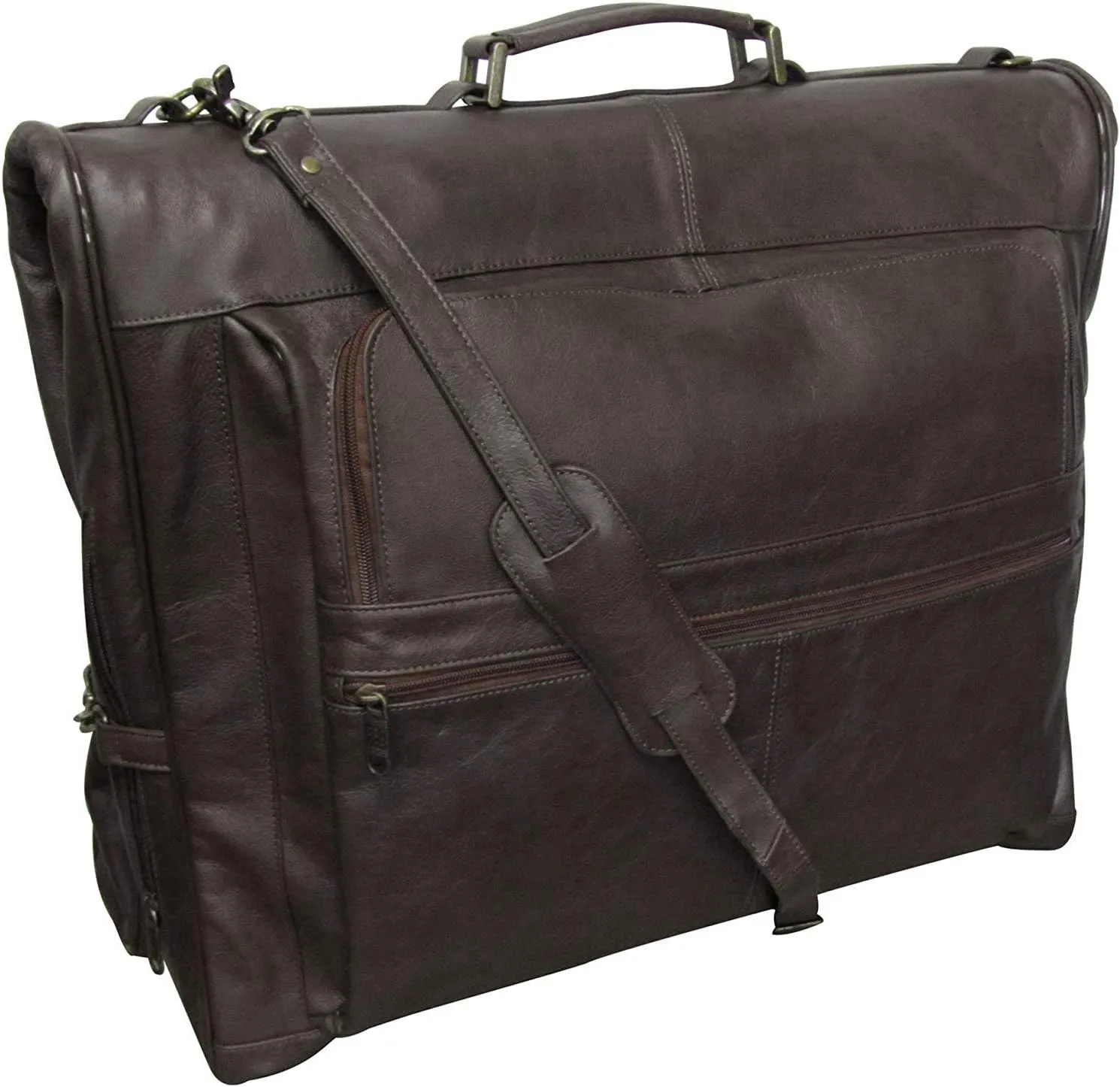 Leather Three-suit Garment Bag (#2435-3)