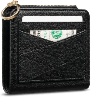 Leather Wallet for Woman RFID Blocking Bifold Small Compact Wallets Zipper Pocket Purse Large Capacity Card Hold Case with ID window