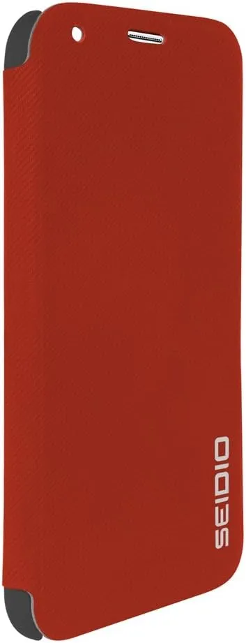 LEDGER Flip Case with Metal Kickstand for Samsung Galaxy S5 - Retail Packaging - Red