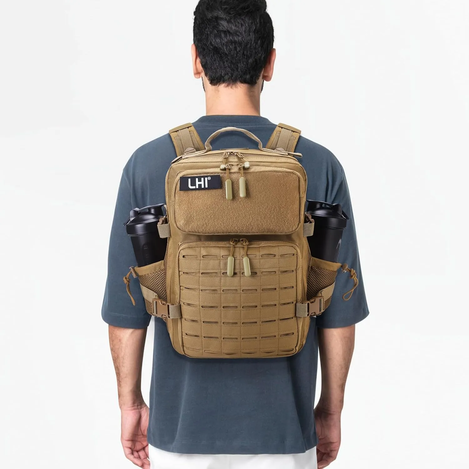 LHI Tactical Military Backpack for Men 25L/45L Large Molle Army Assault Pack 3 Day Hiking Rucksack With Bottle Holder