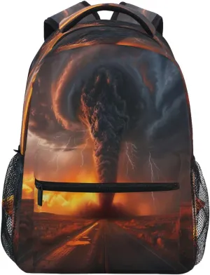 Lightning Tornado Backpack, Water Resistant Laptop Backpack Travel Casual Daypack#891