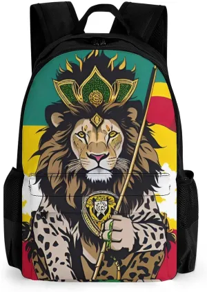 Lightweight Backpack for Gym Travel Bicycle - Big Capacity Multipurpose Anti-Theft Carry On Bag, Lion Judah Marijuanaweed Smoke Art Travel Hiking Bag & Day Pack