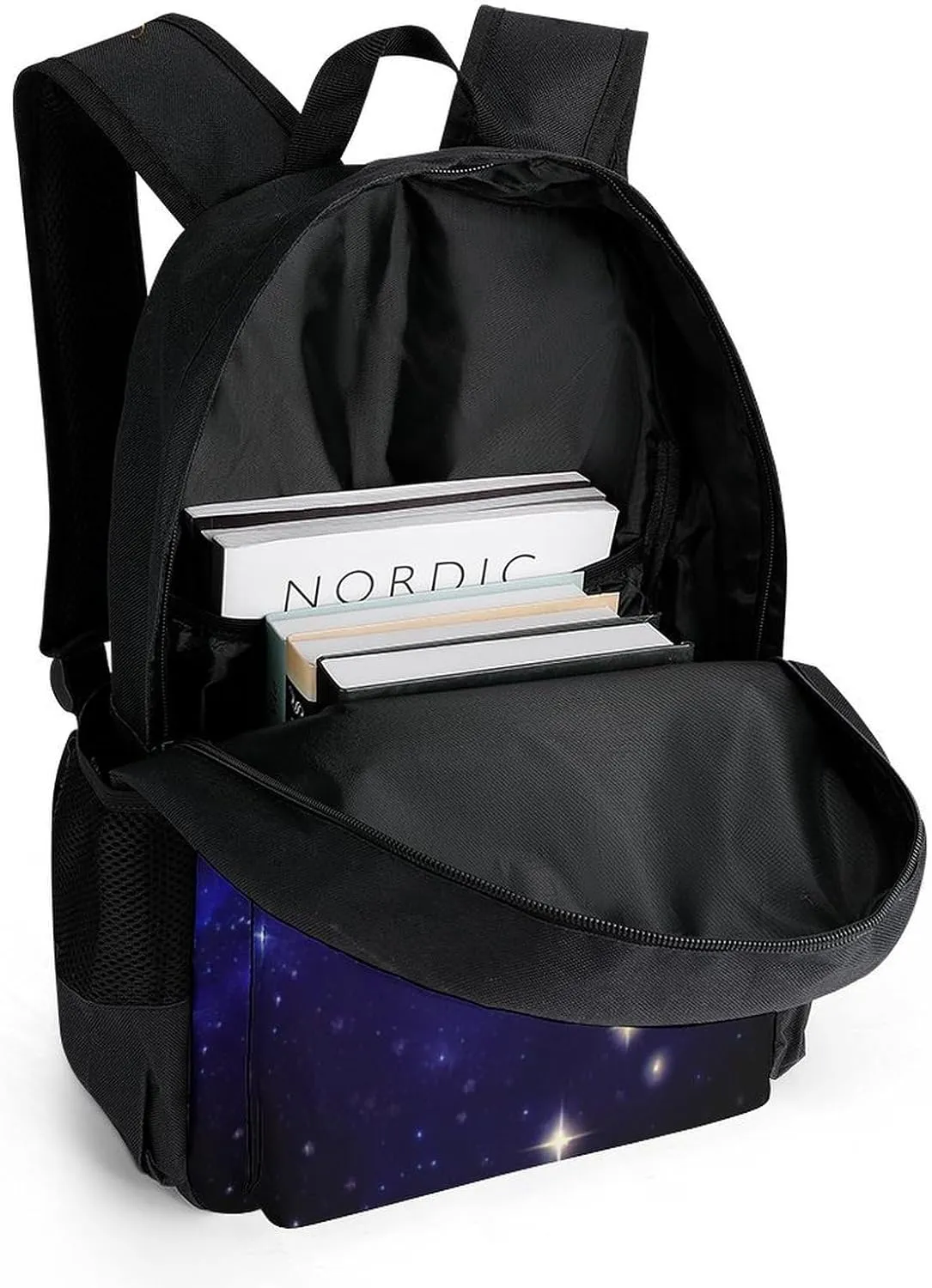 Lightweight Daypack Backpack for Sports Travel Running - Large Capacity Multipurpose Anti-Theft Bookbag, Galaxy Starry Sky Christmas Elk Moose Art Laptop Backpack Daypack