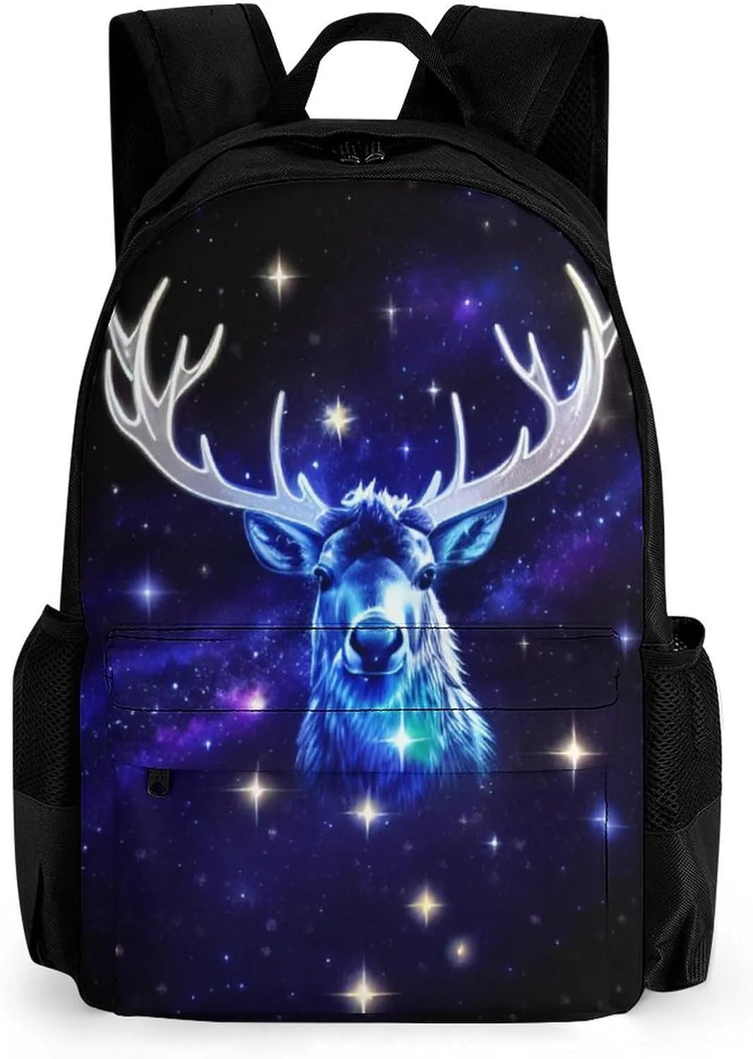 Lightweight Daypack Backpack for Sports Travel Running - Large Capacity Multipurpose Anti-Theft Bookbag, Galaxy Starry Sky Christmas Elk Moose Art Laptop Backpack Daypack