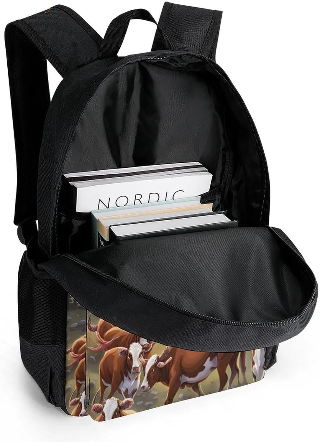 Lightweight Daypack Backpack for Trekking Work Running - Big Capacity Multipurpose Anti-Theft Bookbag, Animal Herefords Cattle Party Art Business Computer Bag
