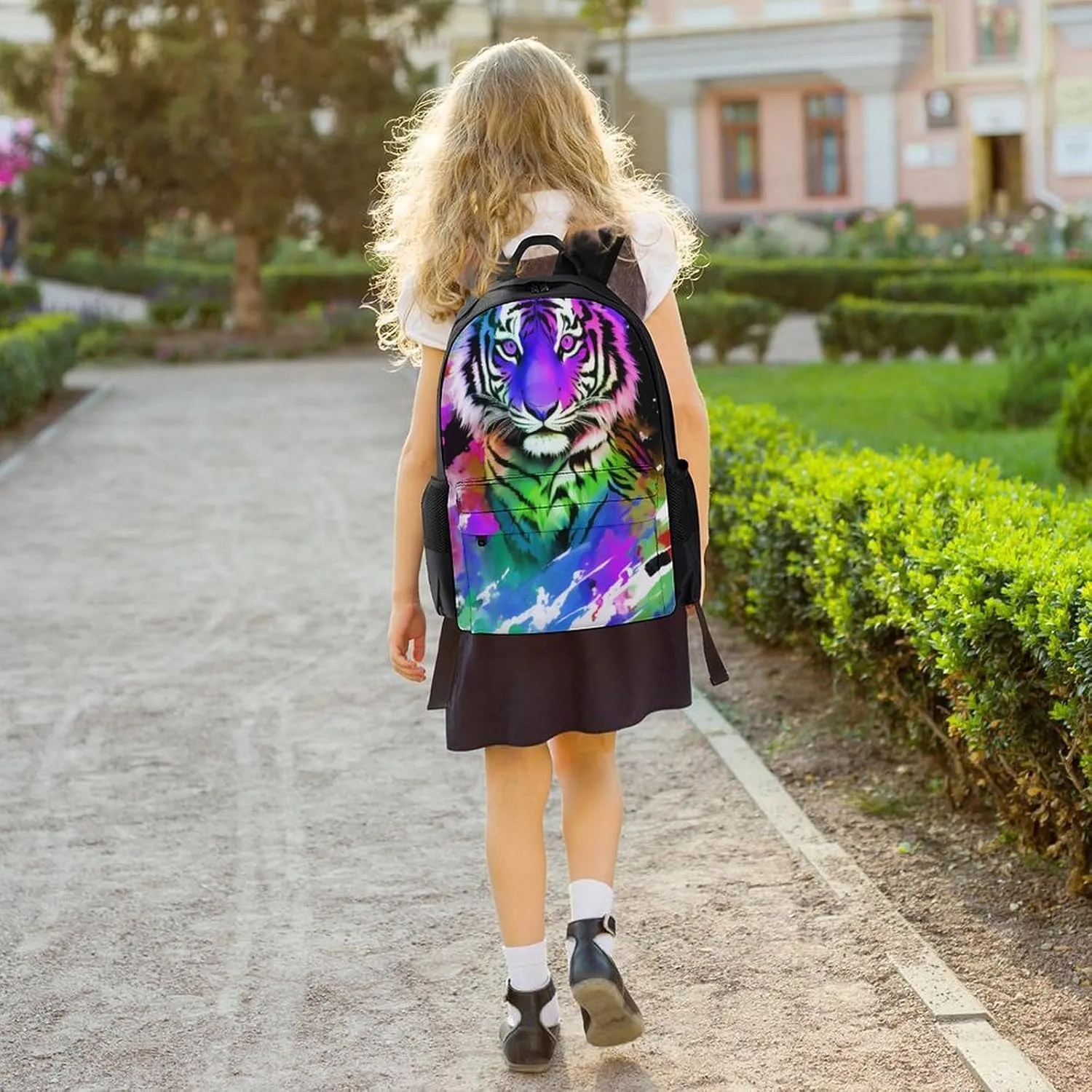 Lightweight Daypack Backpack for Trekking Work Running - Big Capacity Multipurpose Anti-Theft Bookbag, Beautiful Wild Animal Tiger Abstract Art Business Computer Bag
