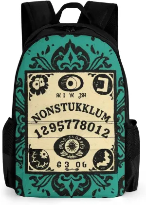 Lightweight Daypack Bookbag for Trekking Business Walking Cycling - Big Capacity Anti-Theft Multipurpose Carry On Bag, Ancient Witch Magic Spirit Board Art Business Computer Bag