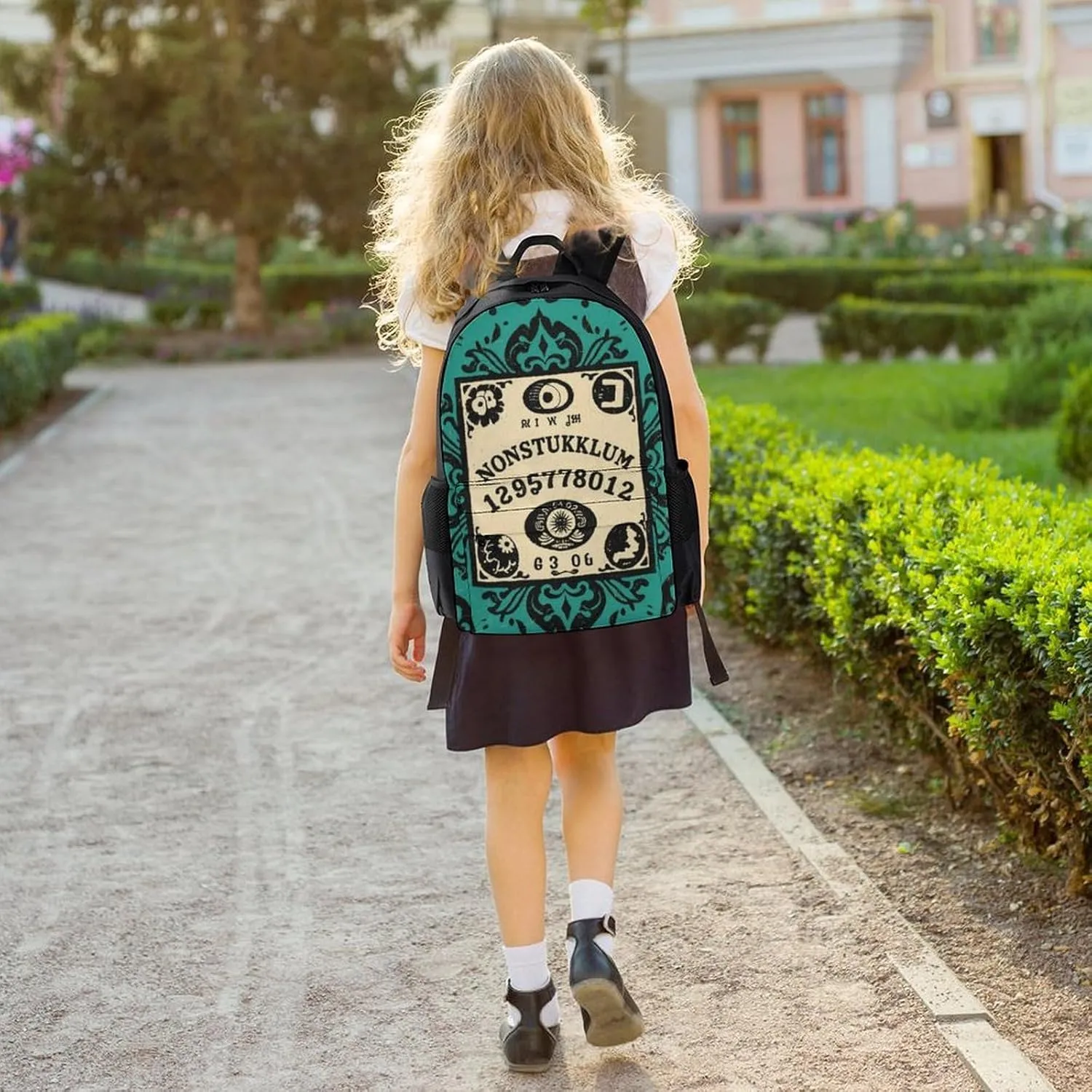 Lightweight Daypack Bookbag for Trekking Business Walking Cycling - Big Capacity Anti-Theft Multipurpose Carry On Bag, Ancient Witch Magic Spirit Board Art Business Computer Bag