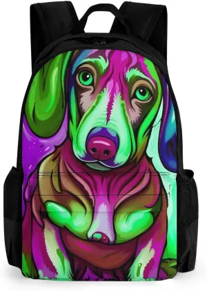 Lightweight Daypack for Camping Business Walking Cycling - Large Capacity Anti-Theft Multipurpose Bookbag, Sausage Dog Dachshund Art Gym Outdoor Hiking Backpack
