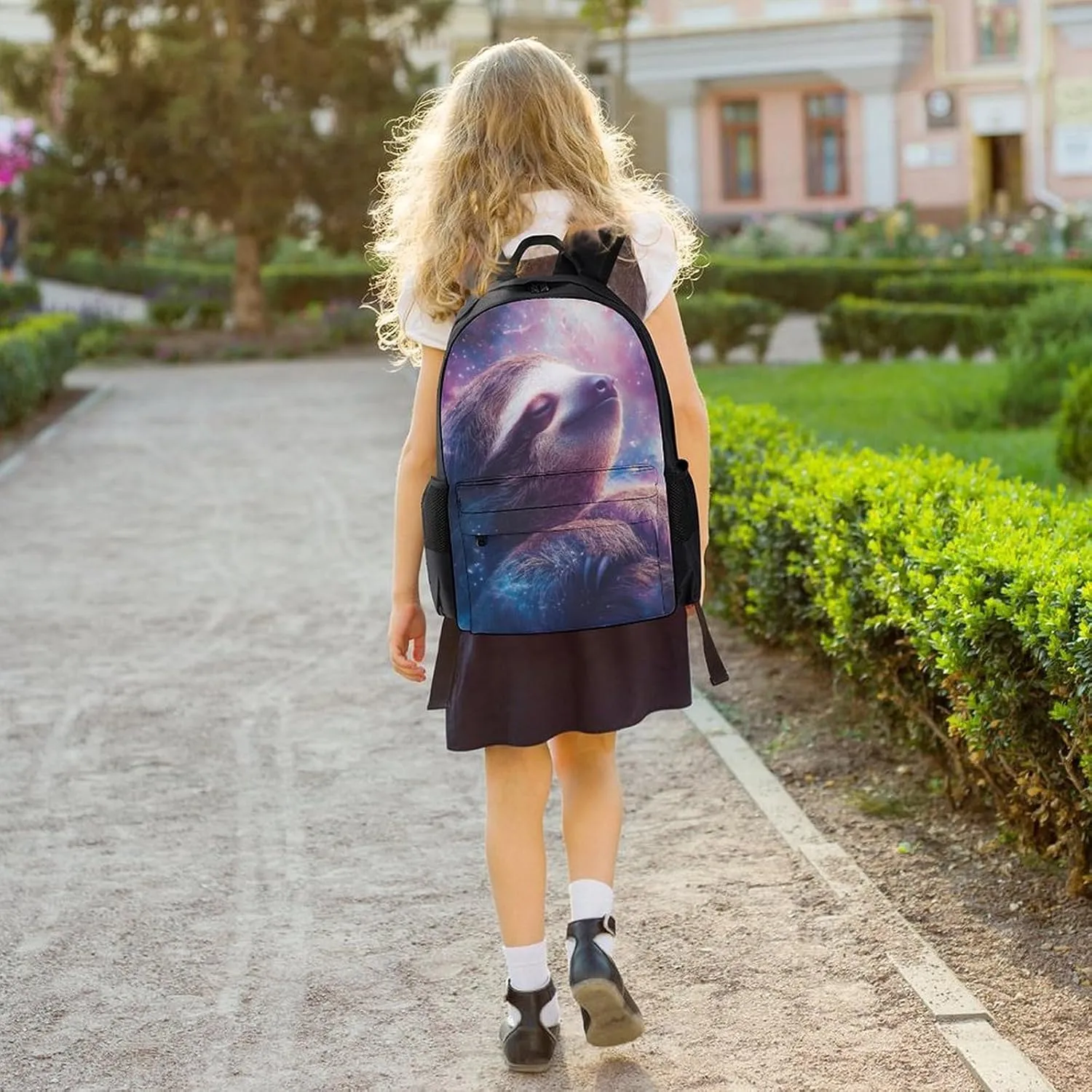 Lightweight Rucksacks for Climbing Outdoors Walking Cycling - Large Capacity Anti-Theft Multipurpose Carry On Bag, Blue Nebula Sloth Camping Outdoor Backpack