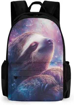 Lightweight Rucksacks for Climbing Outdoors Walking Cycling - Large Capacity Anti-Theft Multipurpose Carry On Bag, Blue Nebula Sloth Camping Outdoor Backpack
