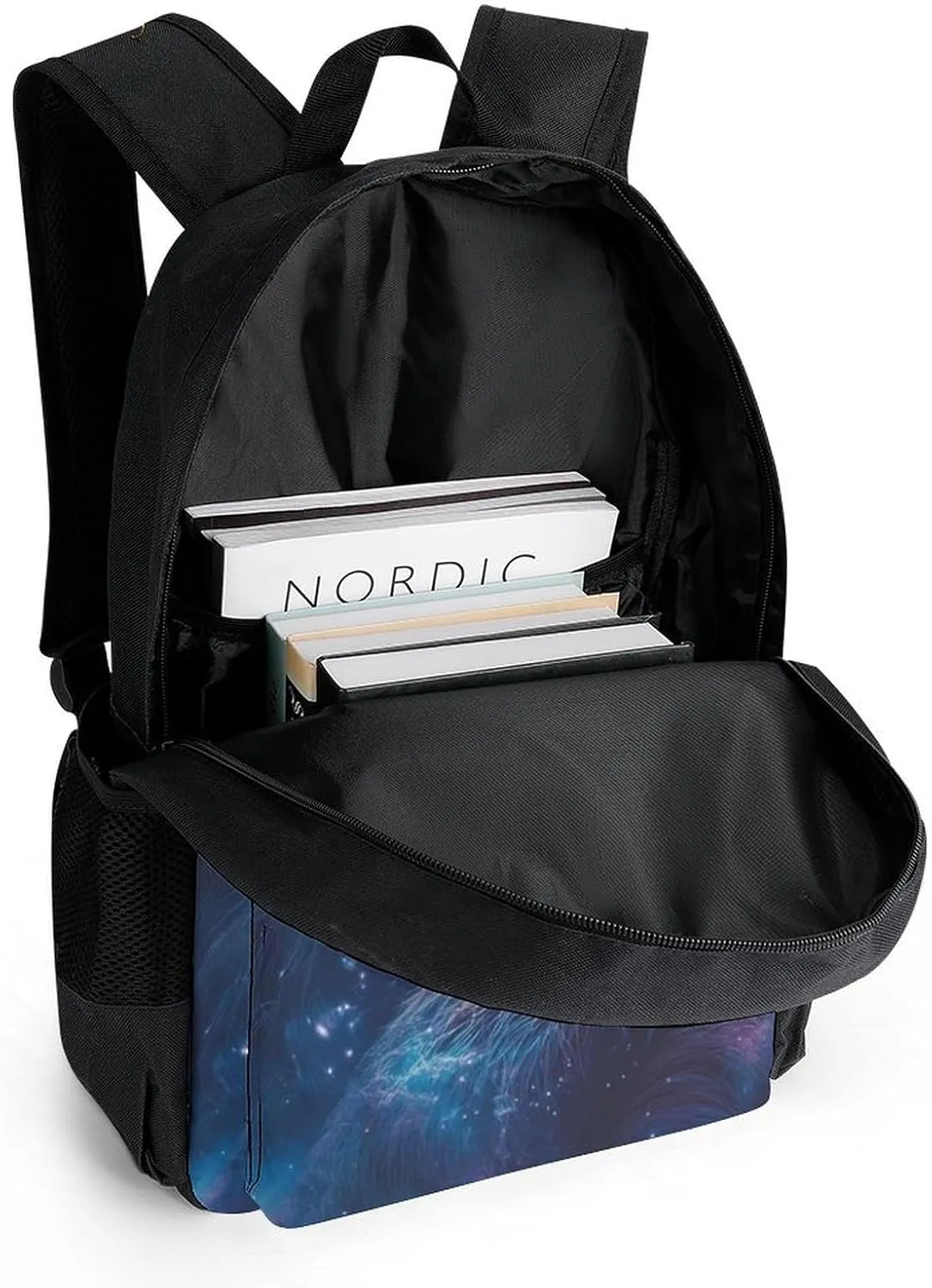 Lightweight Rucksacks for Climbing Outdoors Walking Cycling - Large Capacity Anti-Theft Multipurpose Carry On Bag, Blue Nebula Sloth Camping Outdoor Backpack