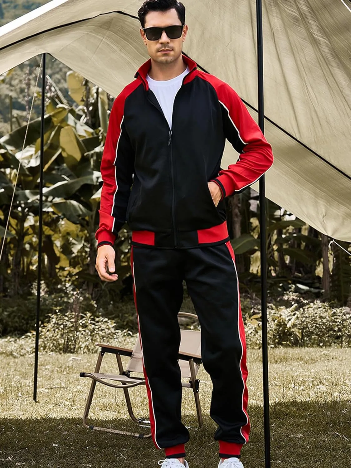 Litteking Men's Tracksuits Sweat Suit Casual Long Sleeve 2 Piece Outfit Sports Jogging Suits Set