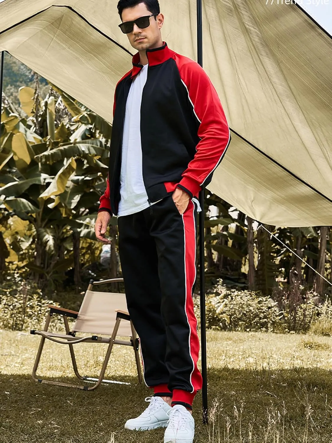 Litteking Men's Tracksuits Sweat Suit Casual Long Sleeve 2 Piece Outfit Sports Jogging Suits Set