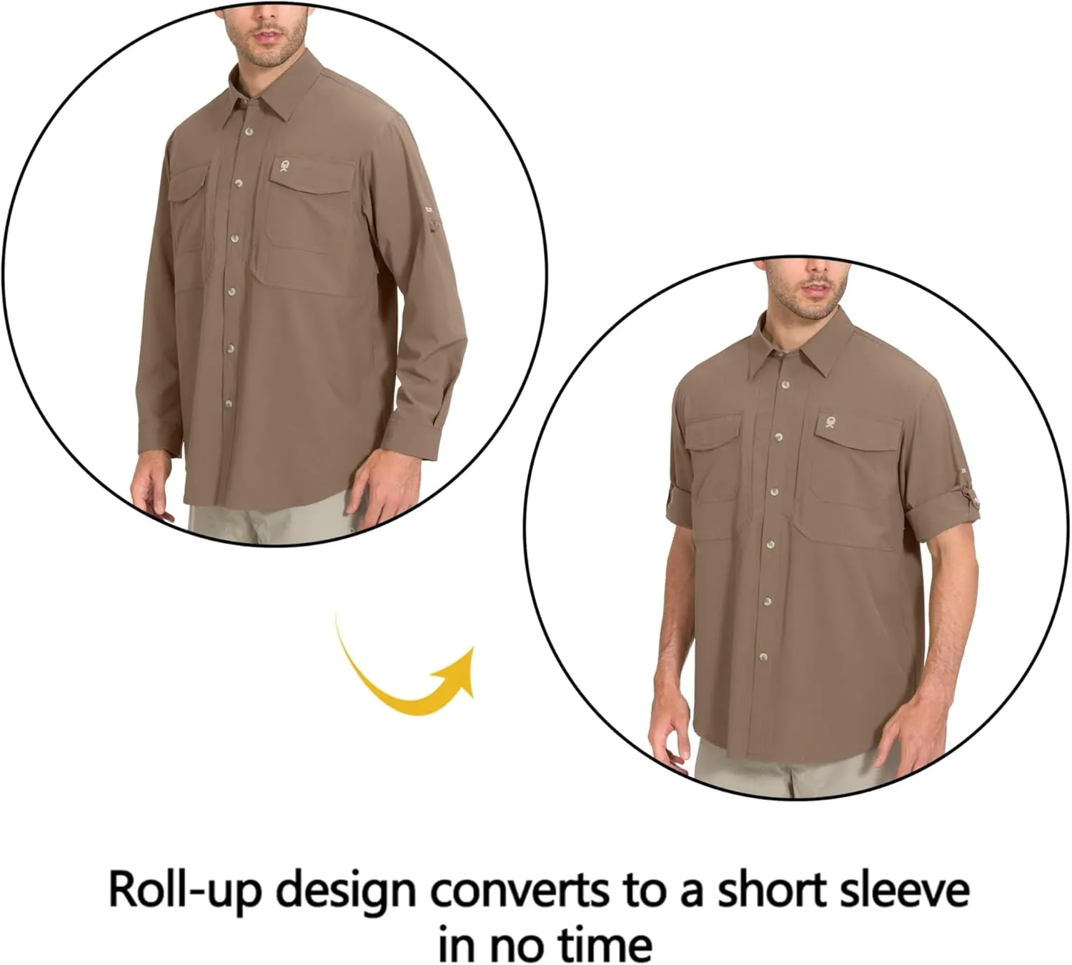 Little Donkey Andy Men's Quick-Dry Stretch Long Sleeve Shirt for Hiking, Travel