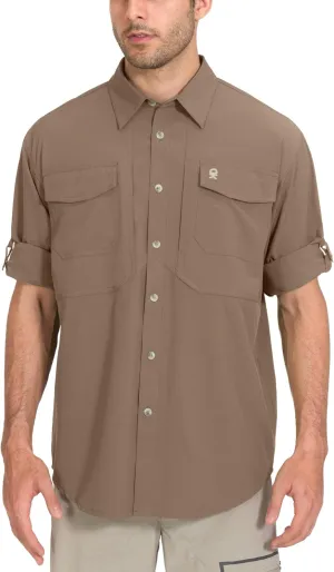 Little Donkey Andy Men's Quick-Dry Stretch Long Sleeve Shirt for Hiking, Travel
