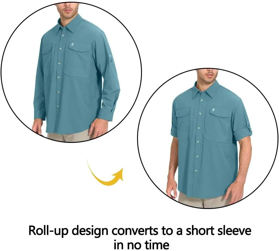 Little Donkey Andy Men's Quick-Dry Stretch Long Sleeve Shirt for Hiking, Travel