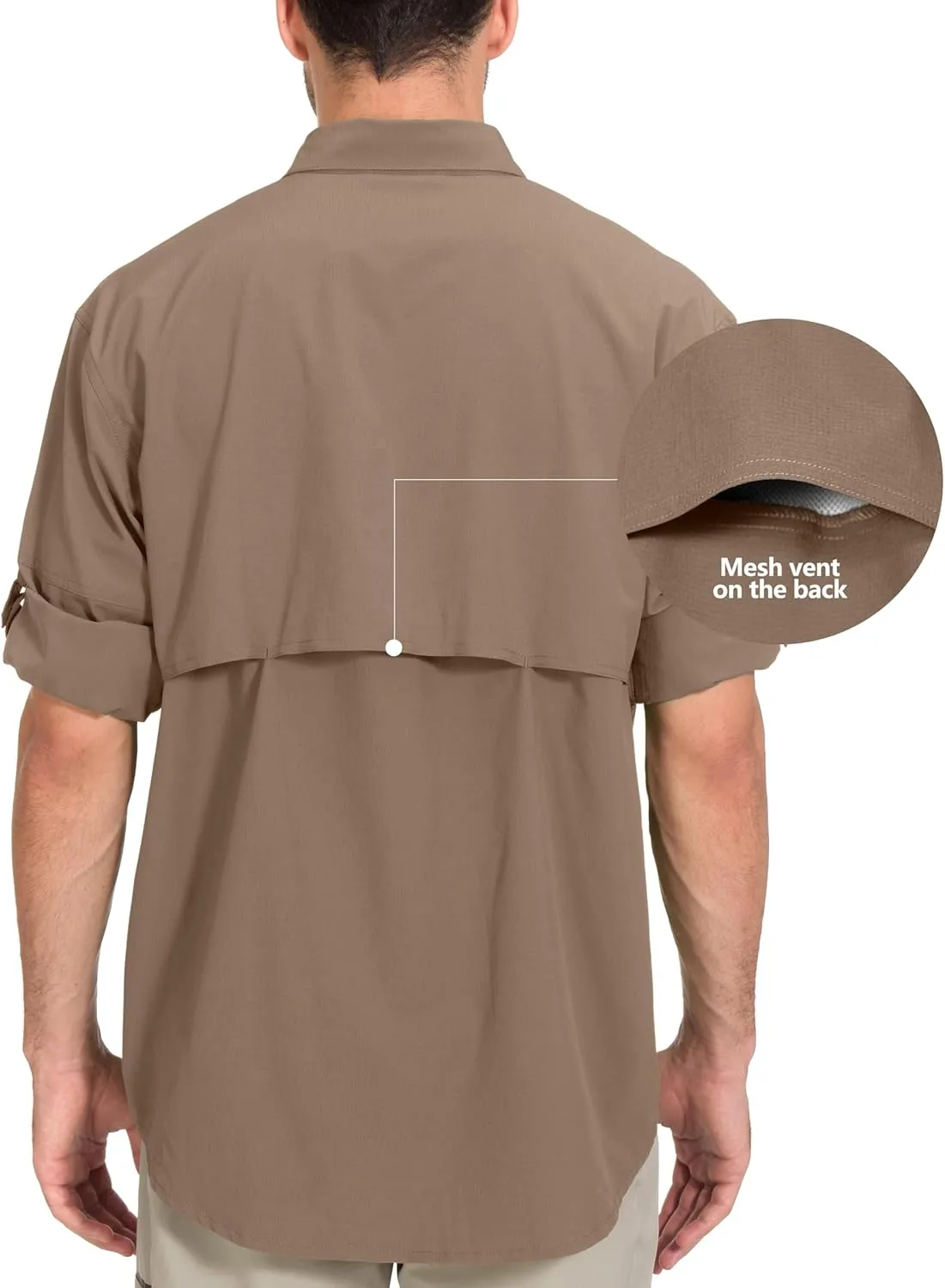 Little Donkey Andy Men's Quick-Dry Stretch Long Sleeve Shirt for Hiking, Travel