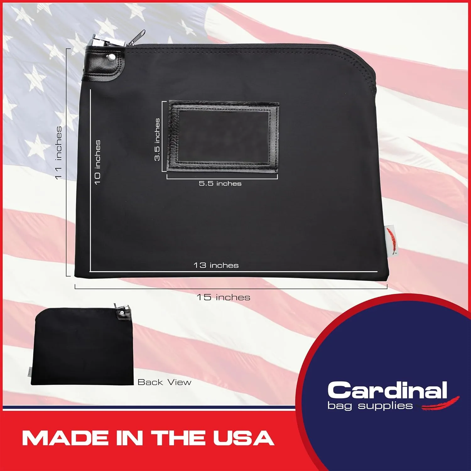 Locking Document Security HIPAA Bag, 11 x 15 Inch (Black)