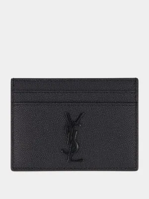 Logo Plaque Leather Card Holder