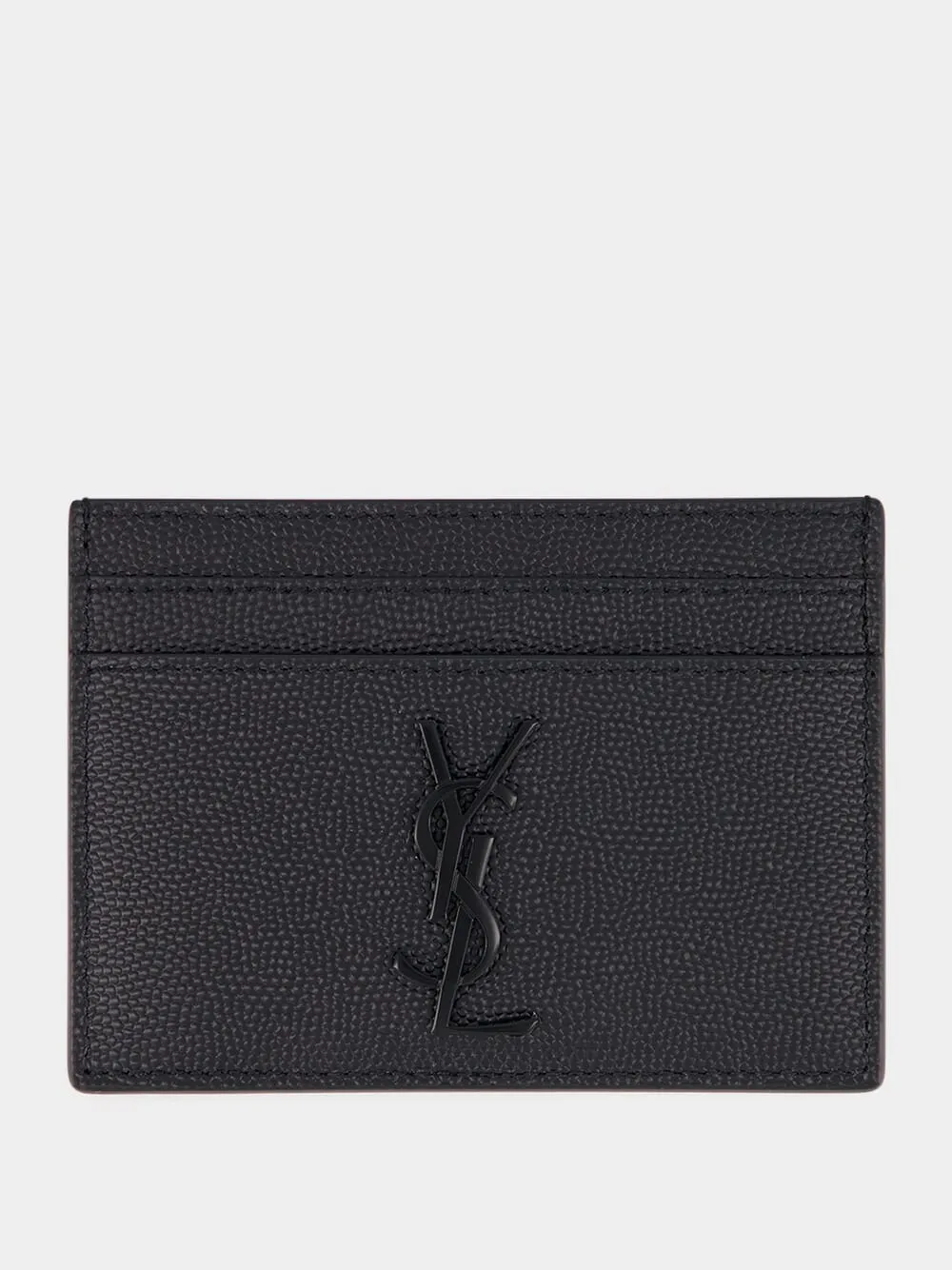 Logo Plaque Leather Card Holder