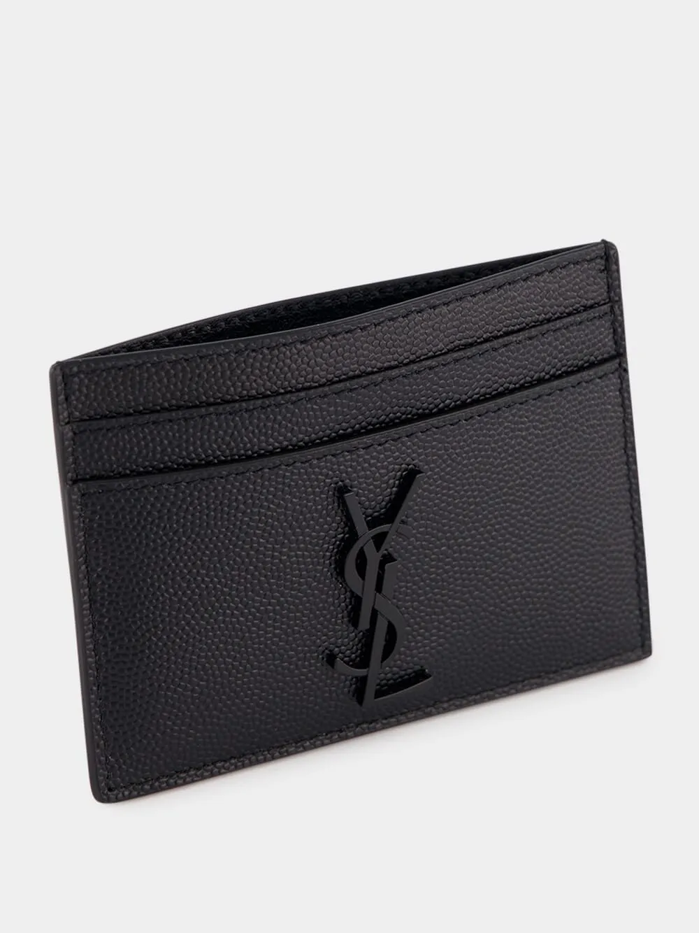 Logo Plaque Leather Card Holder