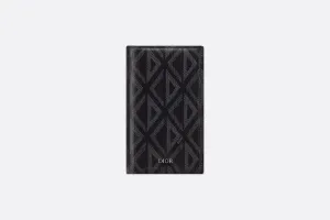 Long Bi-Fold Card Holder • Black CD Diamond Canvas
