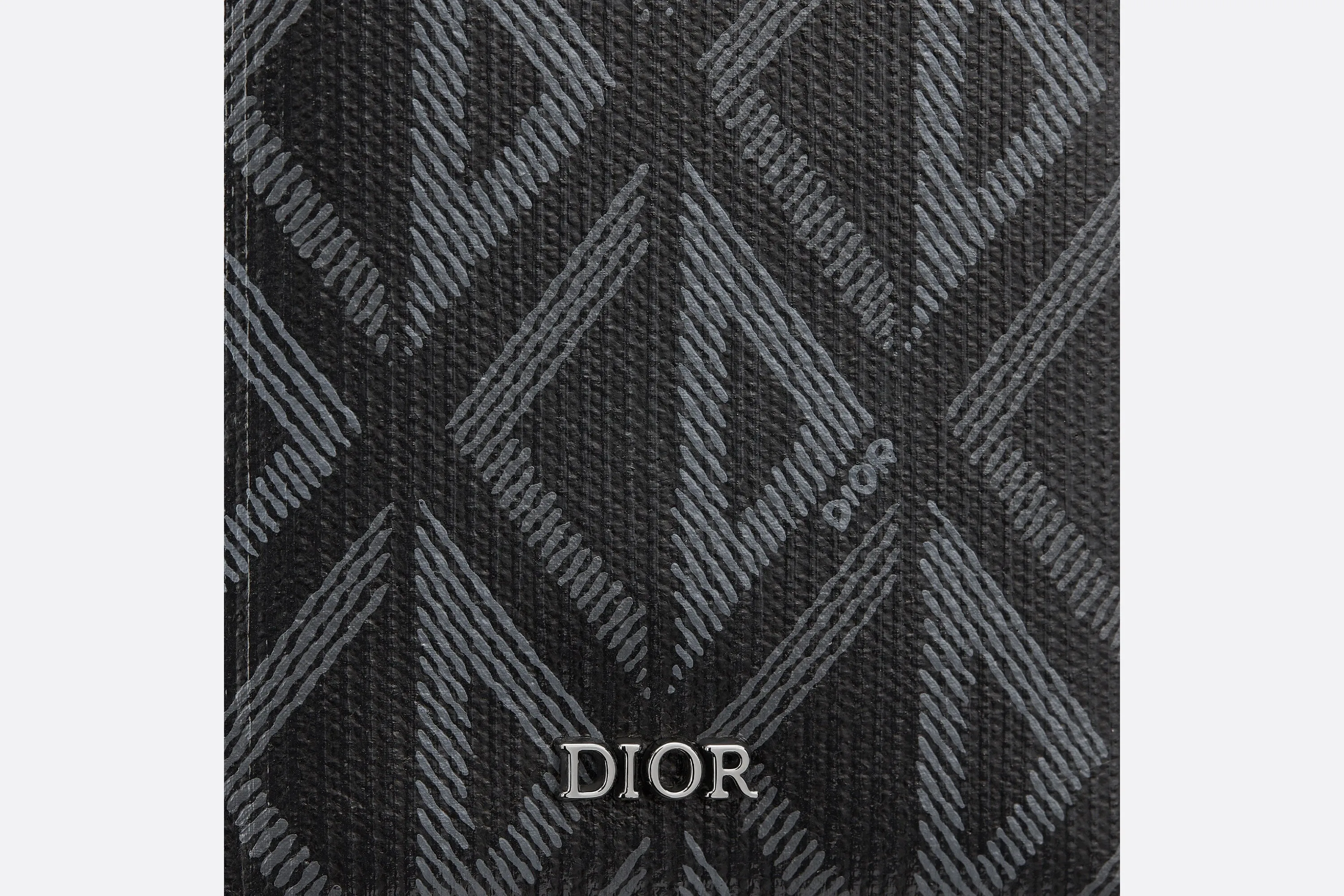 Long Bi-Fold Card Holder • Black CD Diamond Canvas