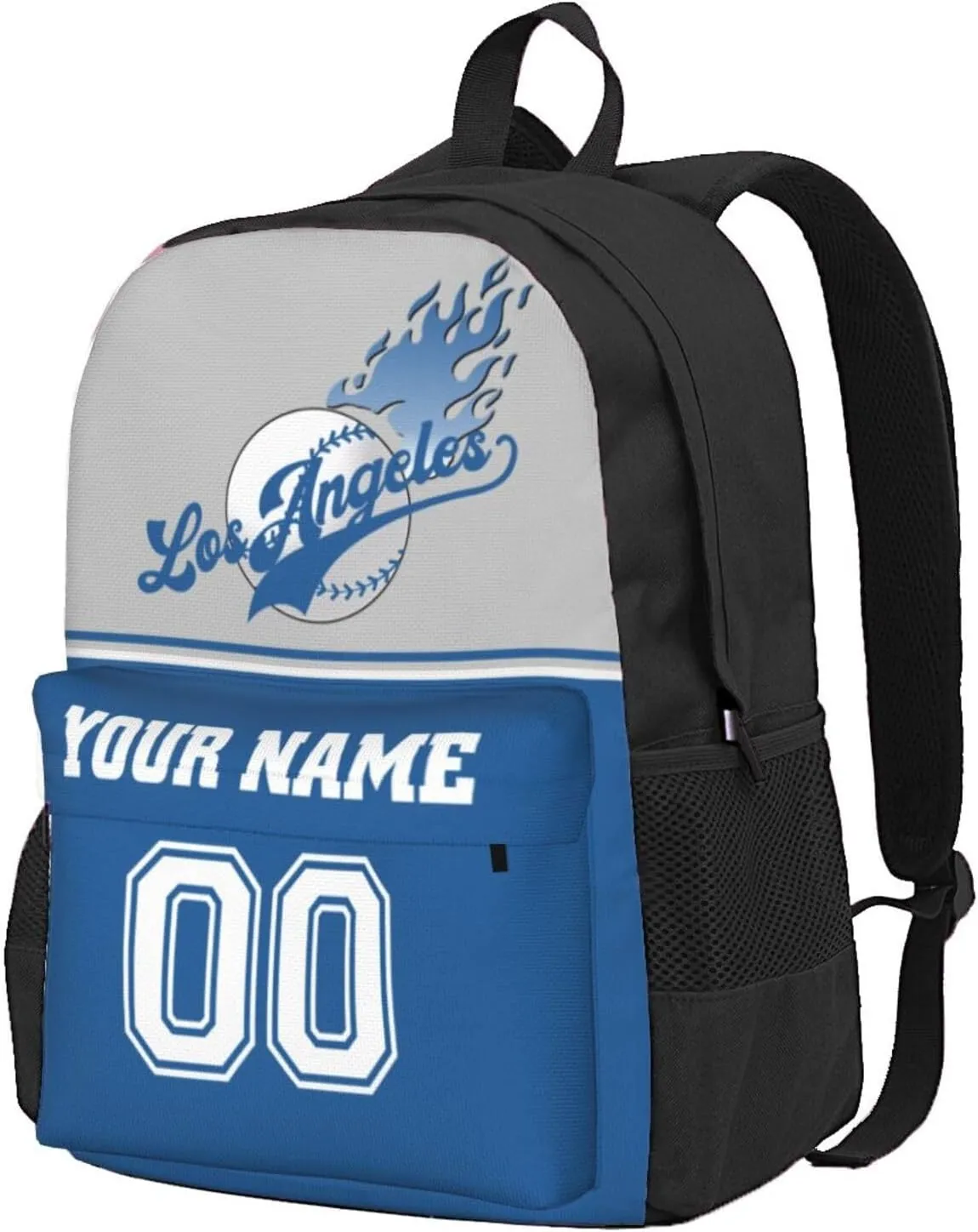 Los Angeles Backpack,Custom Baseball Sports Backpack With Name And Number,Personalized High Capacity Casual Laptop Bag Travel Bag Gifts For Fans Men Women