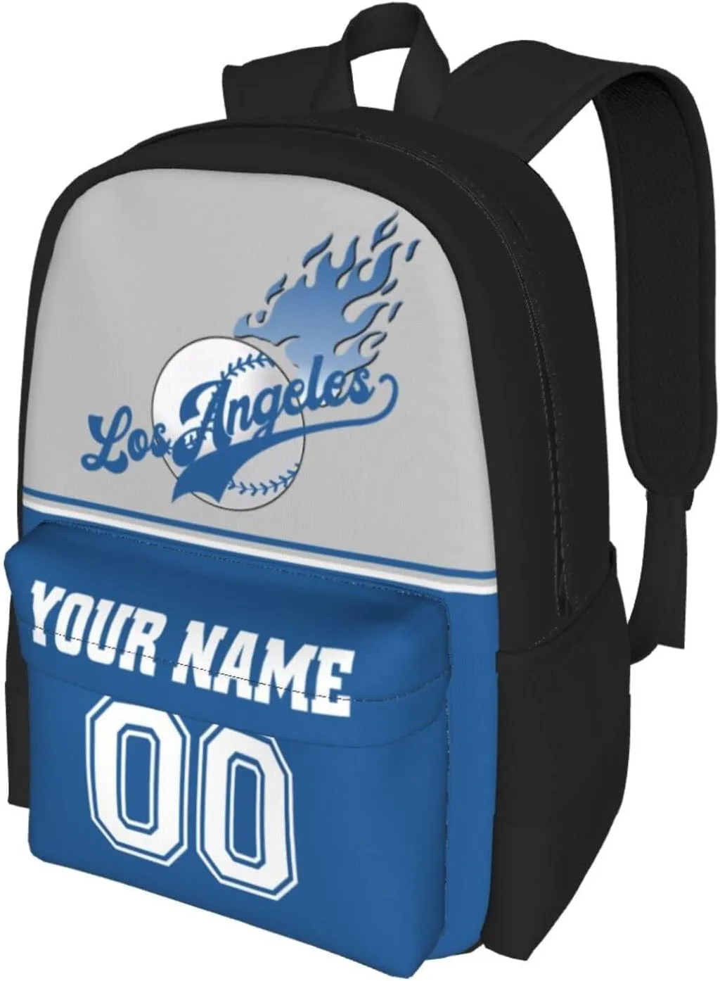 Los Angeles Backpack,Custom Baseball Sports Backpack With Name And Number,Personalized High Capacity Casual Laptop Bag Travel Bag Gifts For Fans Men Women