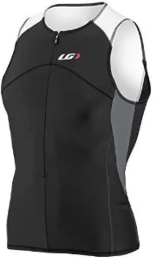 Louis Garneau Men's Comp Sleeveless Tri Top (Black/Grey, Small)