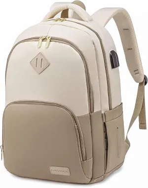 LOVEVOOK Classical Backpack for Women, School Bookbag with Laptop Compartment for College Work Travel, Water Resistant Daypack, Fit 15.6" Laptop