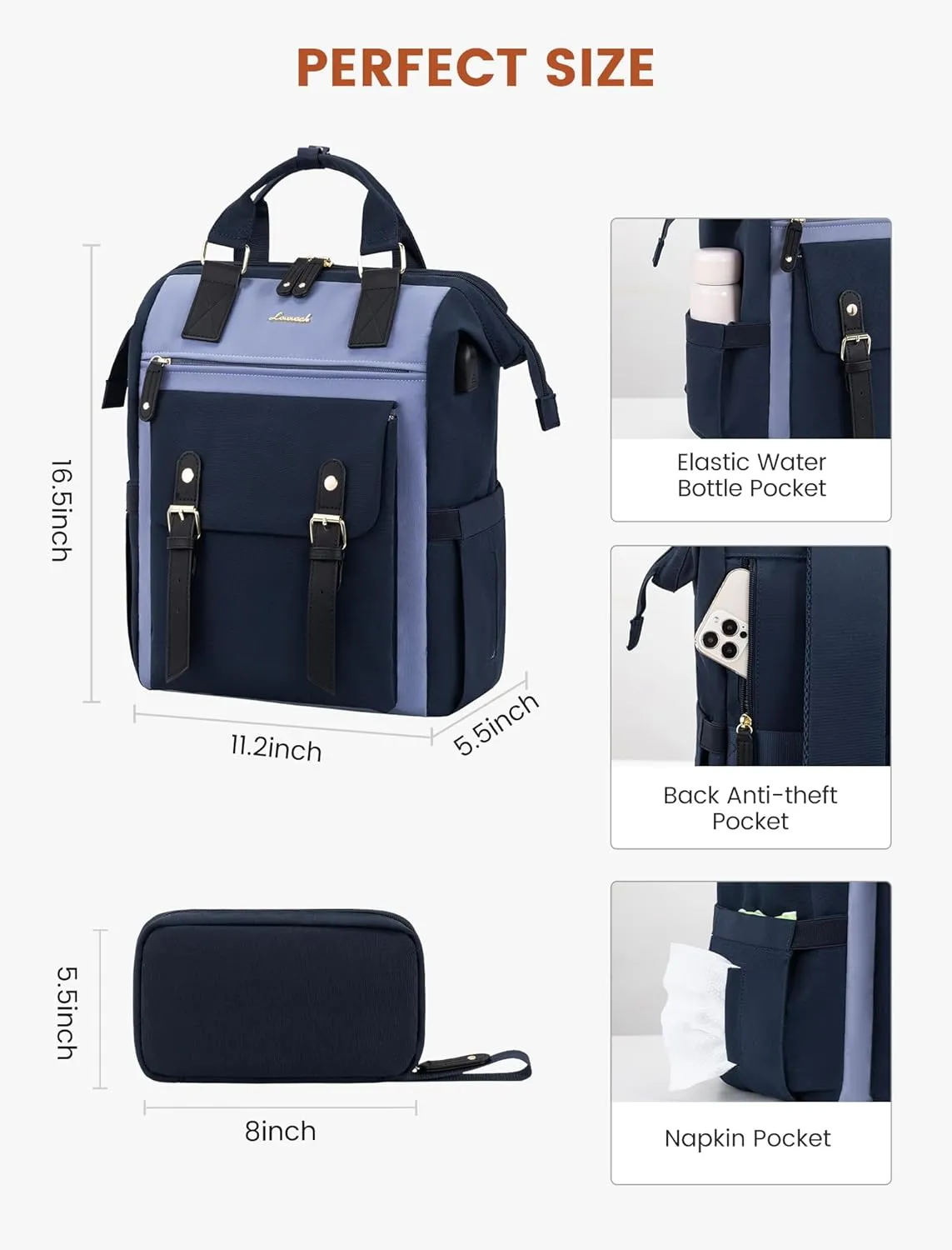 LOVEVOOK Laptop Backpack for Women Work Teacher Bag Travel Backpack, Stylish College Backpack Purse, Business Computer Laptop Bag Nurse Bags, Casual Daypack, 15.6 Inch