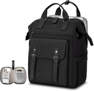 LOVEVOOK Laptop Backpack, Travel Bag with 17.3 inch Laptop Compartment, Water Resistant Teacher Nurse Doctor Work Bag, Anti-theft Daypack, Black