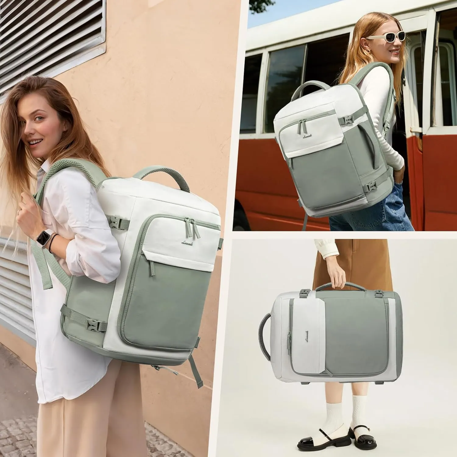 LOVEVOOK Travel Backpack for Women 17.3 Inch Carry On Backpack for Traveling on Airplane, Water Resistant Computer Backpack Luggage, Lightweight Business Rucksack as Personal Item Travel Bag
