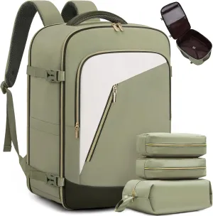 LOVEVOOK Travel Backpack for Women, 40L Carry on Backpack for Airplanes, Large TSA Personal Item Travel Bag fits 17.3" Laptop, Water-Resistant Business Weekender Backpack, 4Pcs
