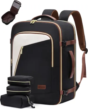 LOVEVOOK Travel Backpack for Women, 50L Carry on Backpack for Airplanes, Large TSA Personal Item Travel Bag Fits 17.3" Laptop, Water-Resistant Business Weekender Back Pack, 4Pcs
