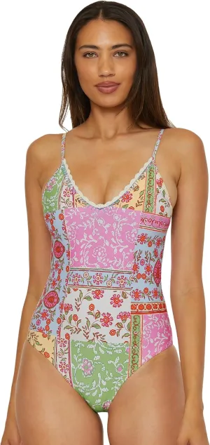 Lucky Brand Women's Seville Maillot One Piece Swimsuit, Adjustable, Bathing Suits
