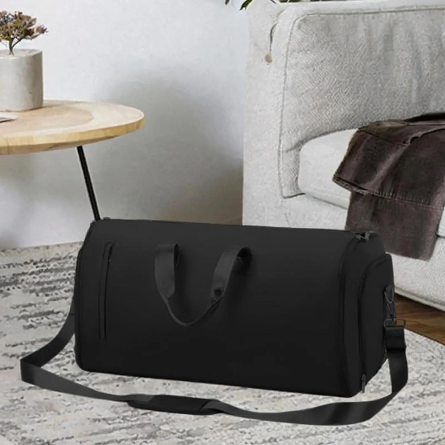 Luggage Bag Carry on Bag Business Travel Bag for for Men Camping Outdoor Trip, Black