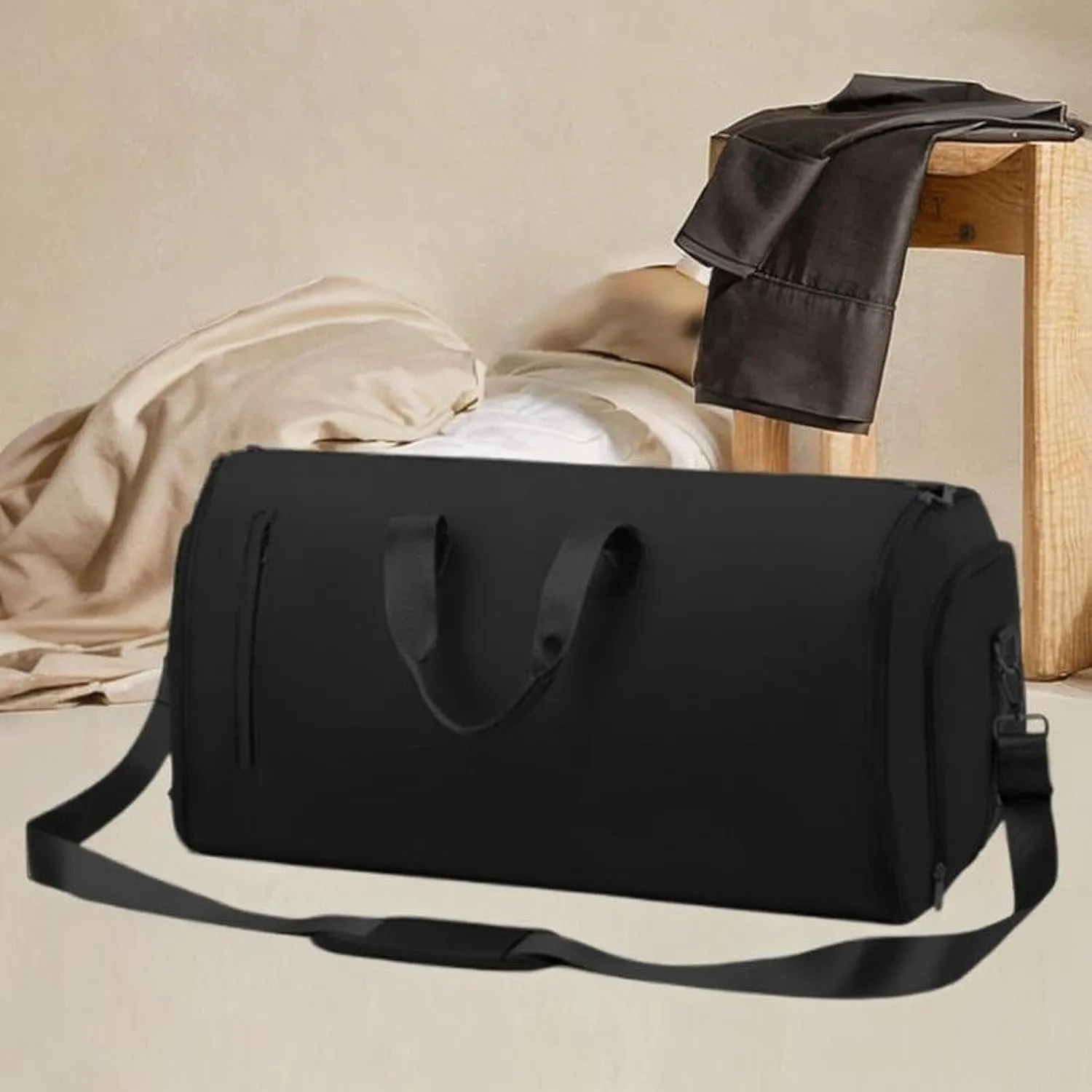 Luggage Bag Carry on Bag Business Travel Bag for for Men Camping Outdoor Trip, Black