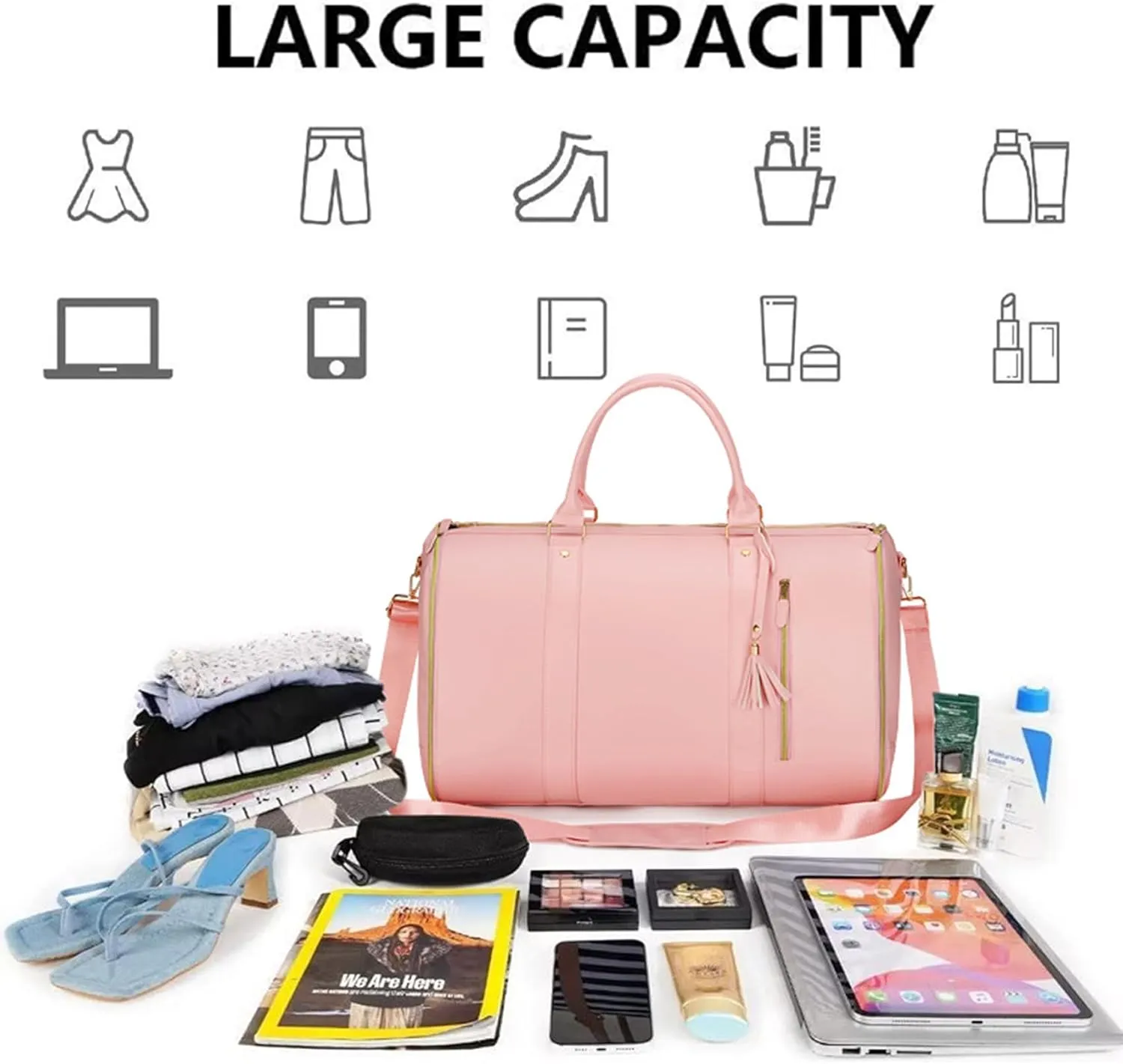 Lux Mega Travel Bag, Lux Mega Bag, Lux Travel Bags for Women, Foldable & Portable Travel Bag for Women (P)