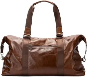 Luxury Leather Duffle Bag for men Business Travel Vintage Style Weekender Overnight Trip with Detachable