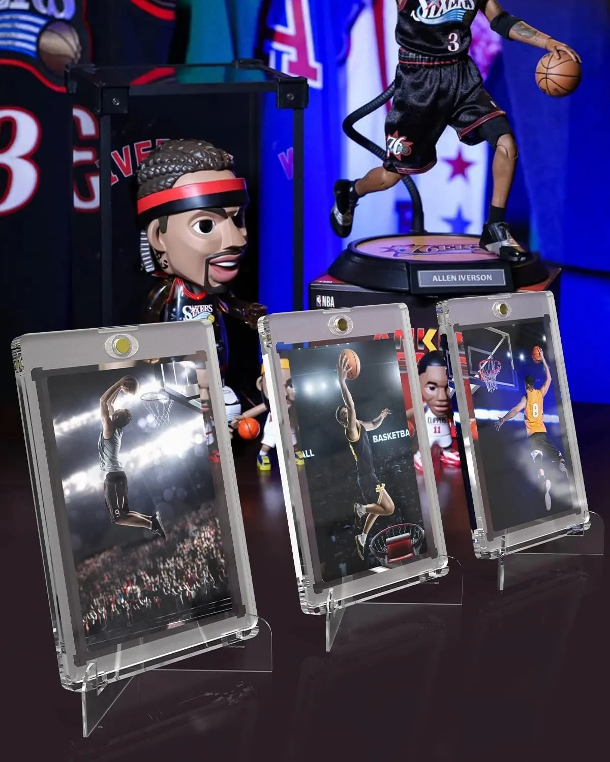 Lzerking Magnetic Card Holders 12 Pack, 55PT One Touch Card Holder for Trading Card, Baseball Card, Sports Card