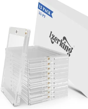 Lzerking Magnetic Card Holders 12 Pack, 55PT One Touch Card Holder for Trading Card, Baseball Card, Sports Card