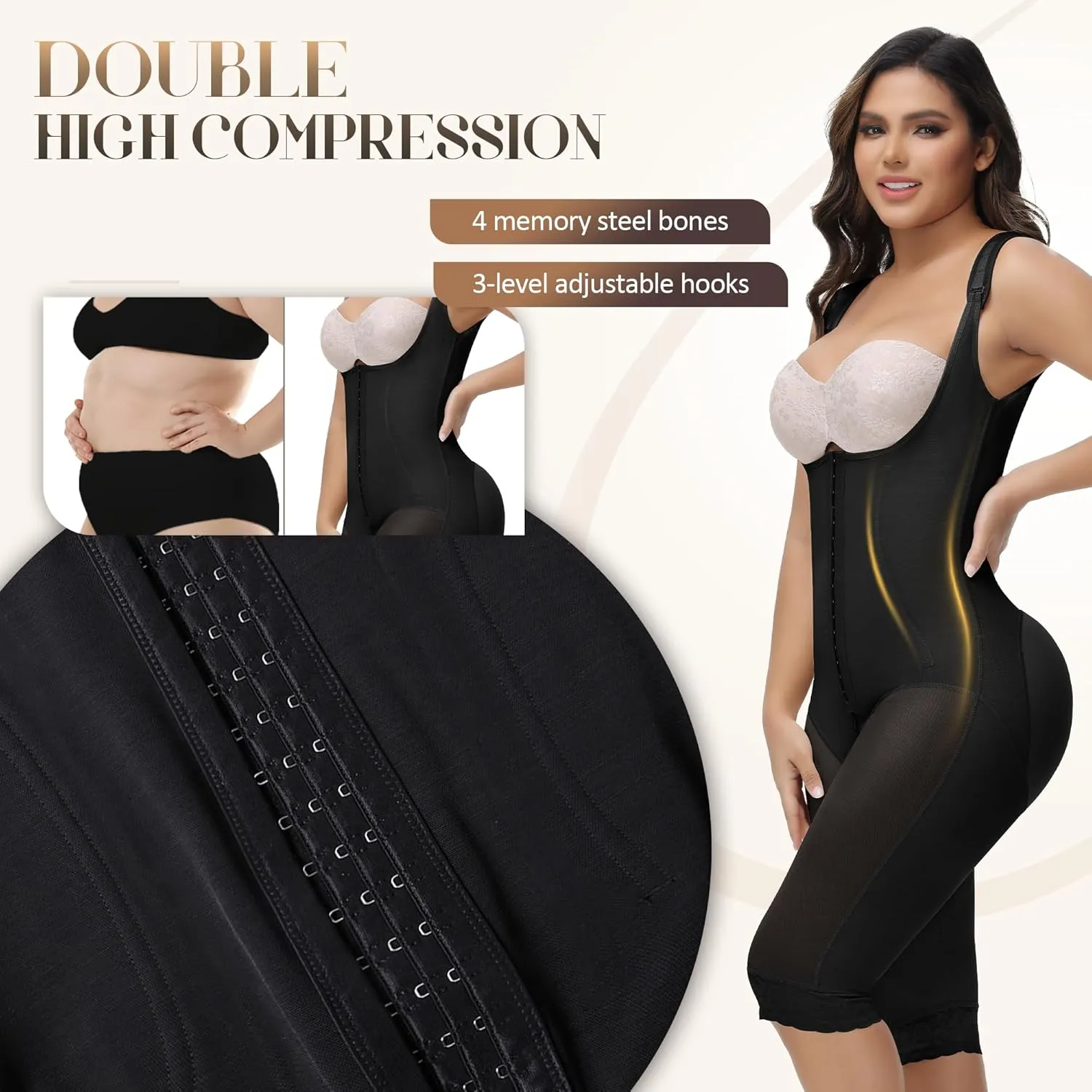 M MYODRESS Fajas Colombianas Moldeadoras Faja Body Shaper Tummy Control Shapewear for Women Post Surgery Compression Garment