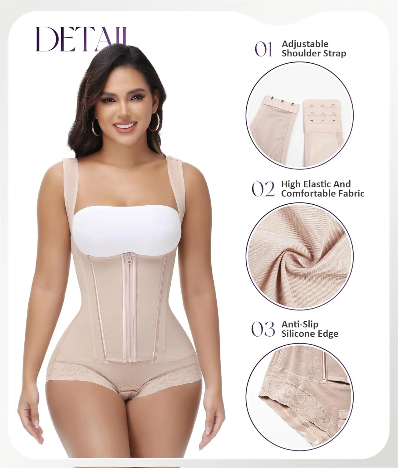 M MYODRESS Fajas Colombianas Moldeadoras Shapewear Tummy Control Body Shaper Girdles Post Surgery Compression Garment