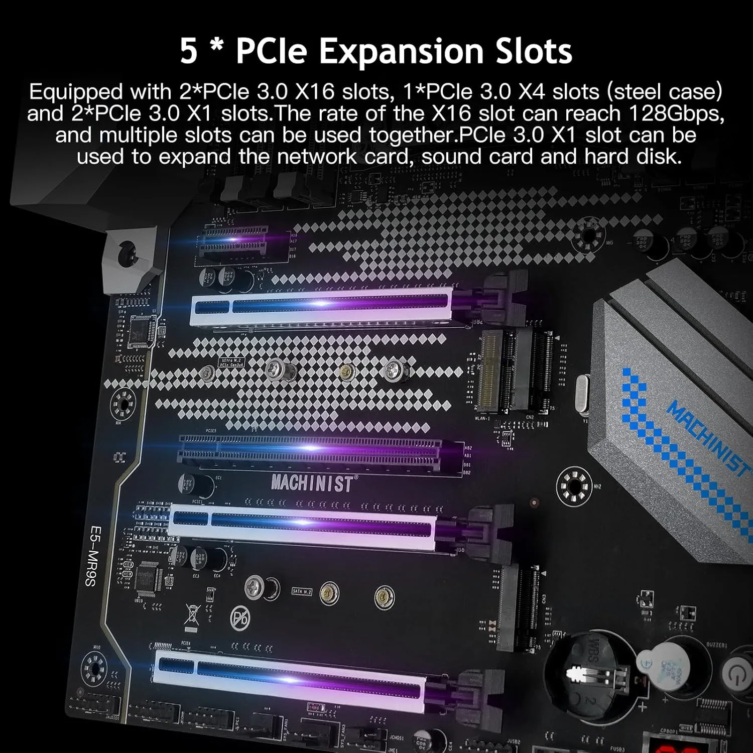 MACHINIST LGA 2011-3 Motherboard, Intel X99 (Intel 5th/6th Gen) Server Motherboard (ATX, PCIe 3.0, DDR4, NVME/SATA M.2, One-Key Boot/Restart, SATA 6Gb/s) for Xeon E5 V3/V4, Core i7 Series MR9S (Grey)