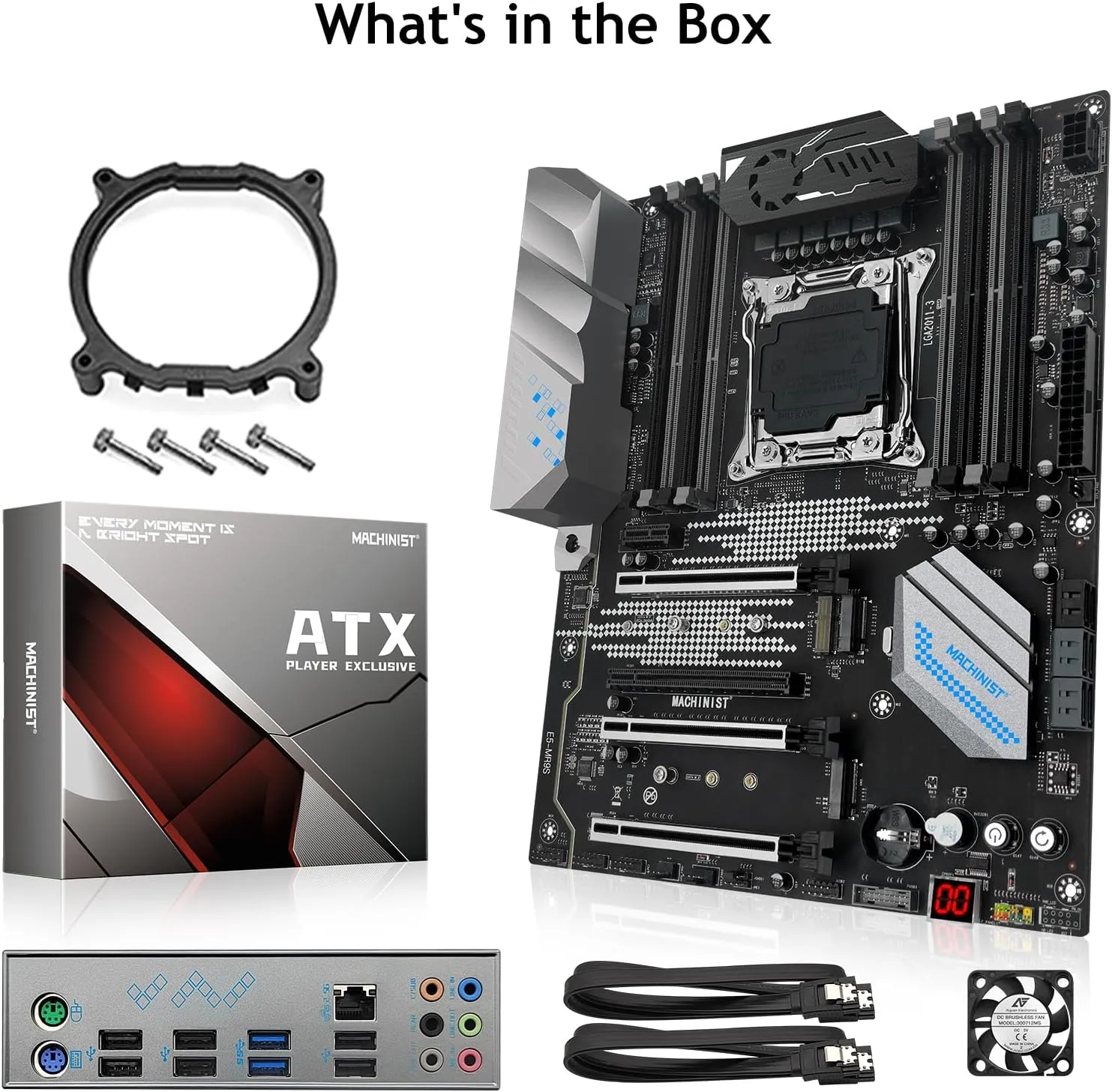 MACHINIST LGA 2011-3 Motherboard, Intel X99 (Intel 5th/6th Gen) Server Motherboard (ATX, PCIe 3.0, DDR4, NVME/SATA M.2, One-Key Boot/Restart, SATA 6Gb/s) for Xeon E5 V3/V4, Core i7 Series MR9S (Grey)
