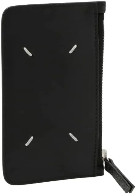 Maison Margiela Men's Zip Card Holder Smart Wallet Black SA1VX0008-P4745-T8013 Pass Case, black