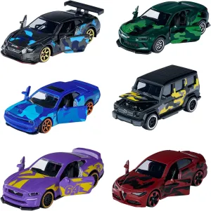 Majorette - Limited Edition 8-6 Camouflage Car Models Includes Trading Cards, Metal Toy Cars, Free Wheel and Suspension, Boys and Girls Ages 3 